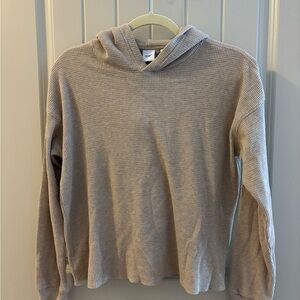 Aritzia TNA Taupe Waffle Knit Hoodie